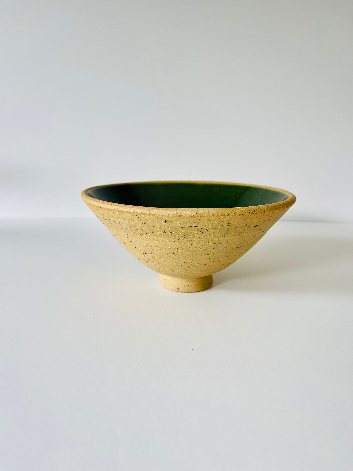 Green Speckled V Bowl / Handmade Ceramics by Sue / Buy Online NZ Shipping
