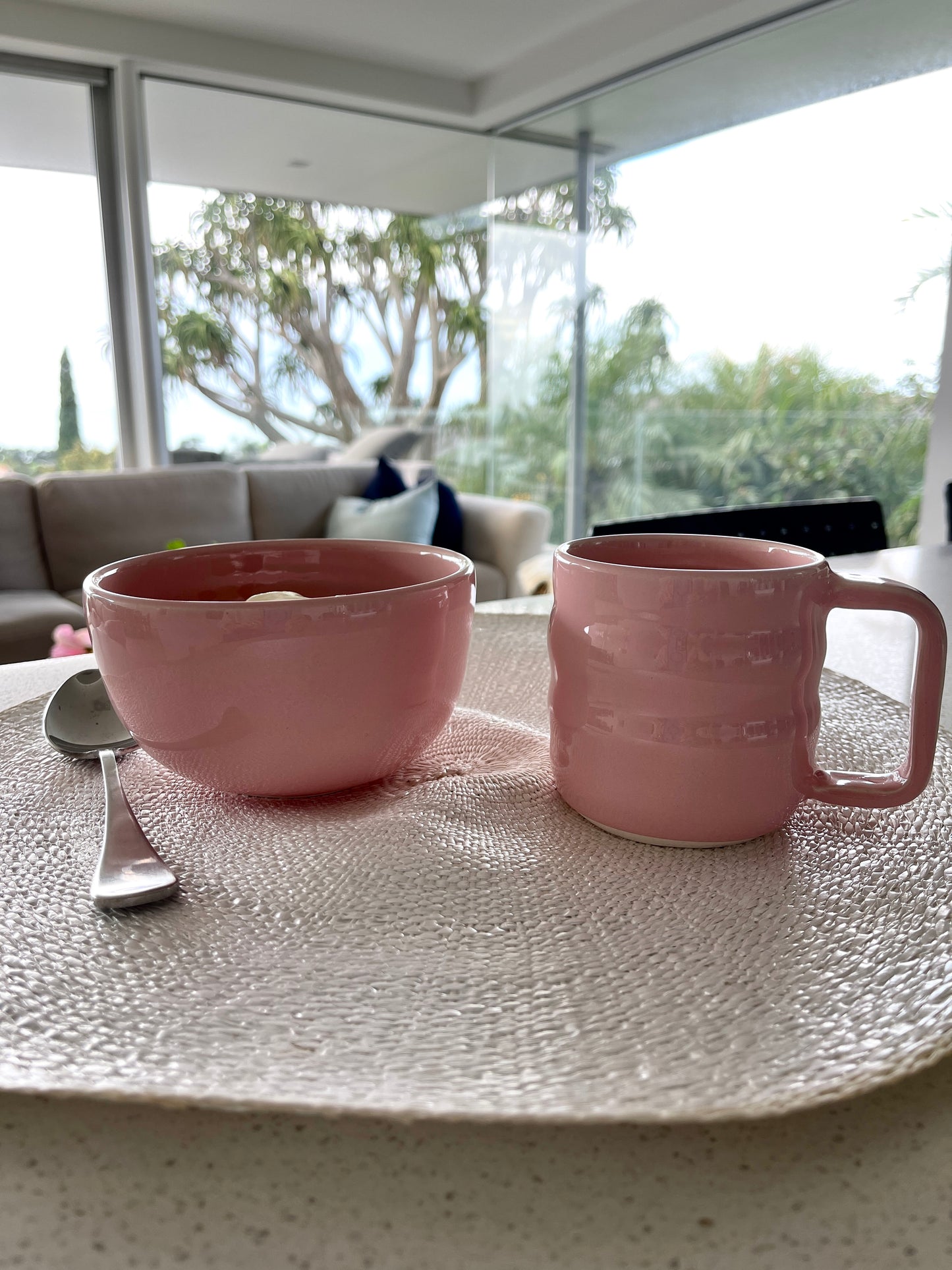 Hot Pink Bowl & Mug Set