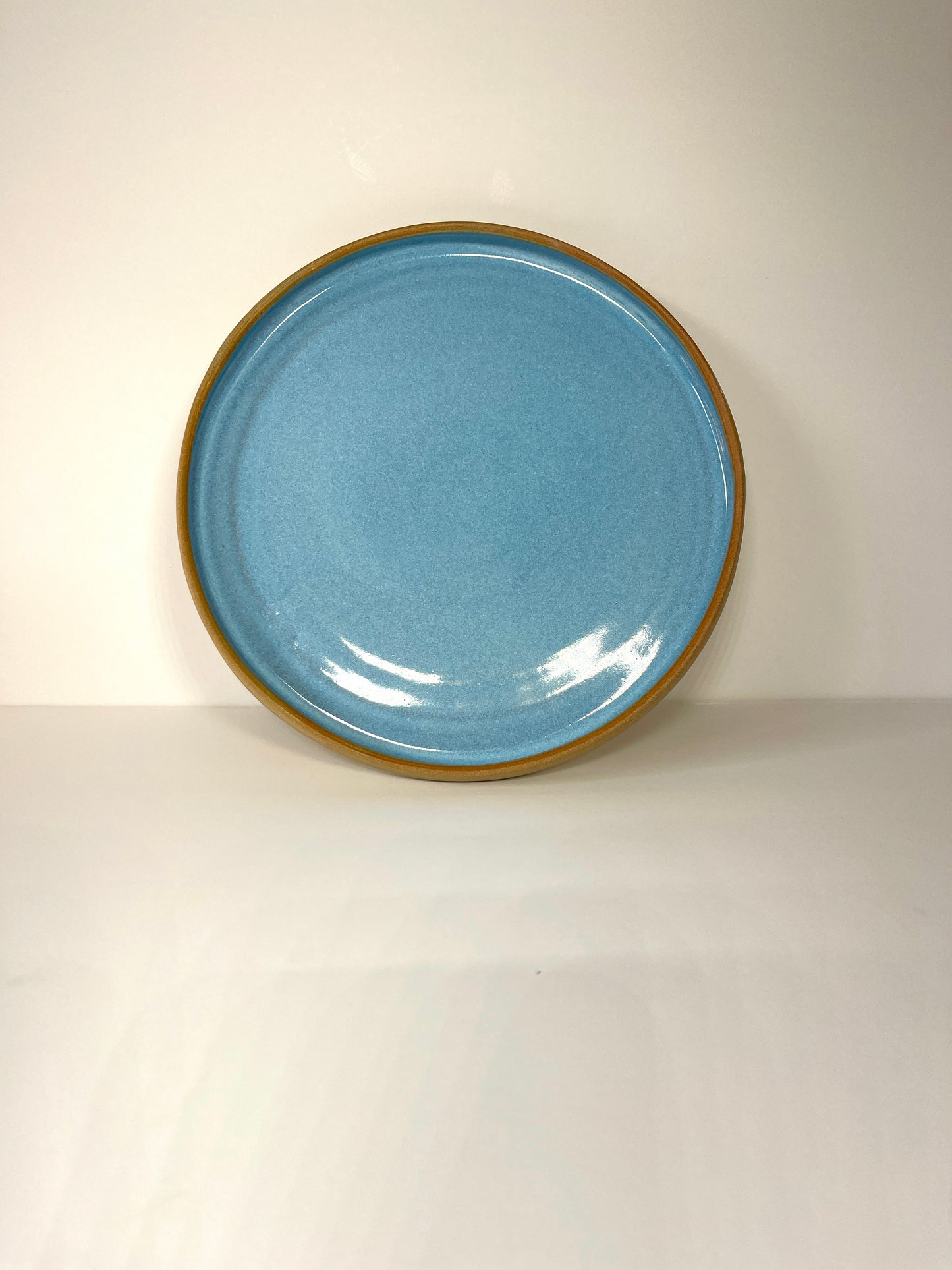 Blue Plate on Buff / Handmade Ceramics by Sue / Buy Online NZ Shipping