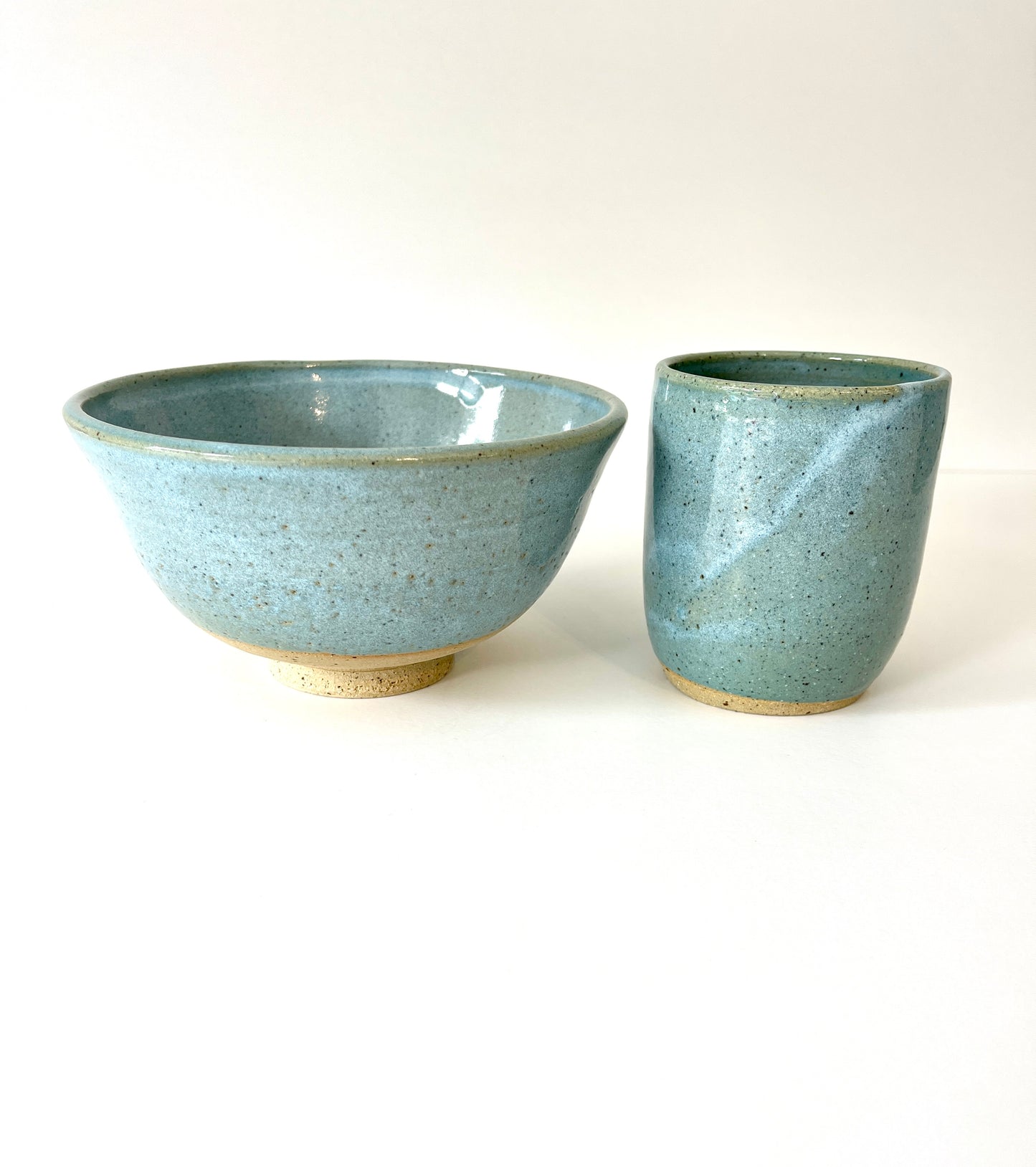 Blue Bowl & Tumbler Set / Handmade Ceramics by Sue / Buy Online + NZ wide Shipping