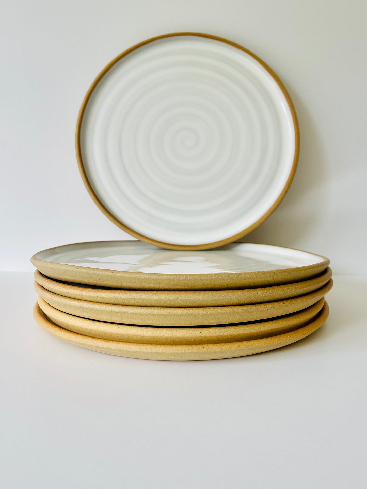 White Dinner Plate Buff / Handmade Ceramics by Sue / Buy Online NZ