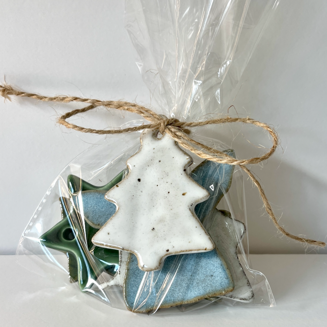 Ceramic Christmas Tree Decorations / Handmade Ceramics by Sue / Buy Online NZ
