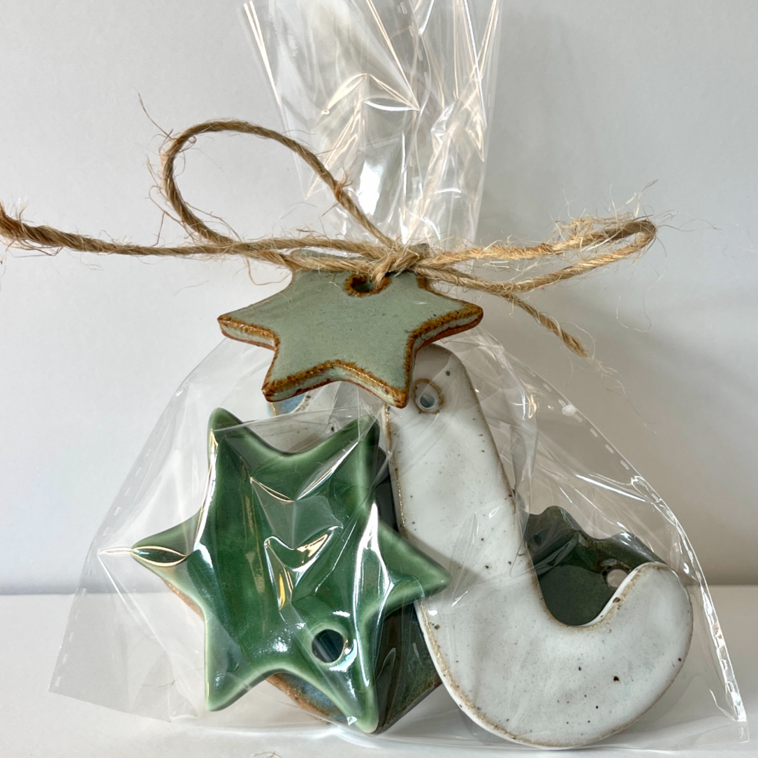 Ceramic Christmas Tree Decorations / Handmade Ceramics by Sue / Buy Online NZ