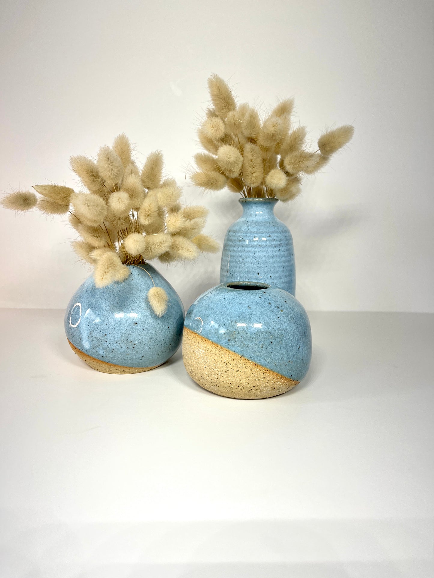 Blue Speckled Round Bud Vase / Handmade Ceramics by Sue / Buy Online NZ Shipping