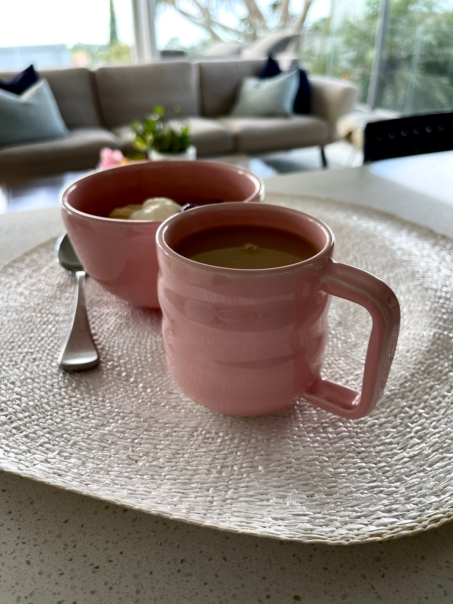 Hot Pink Bowl & Mug Set