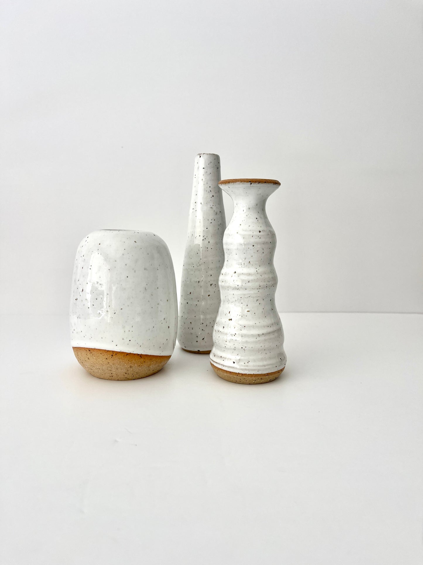 White Speckled Bud Vase no 2