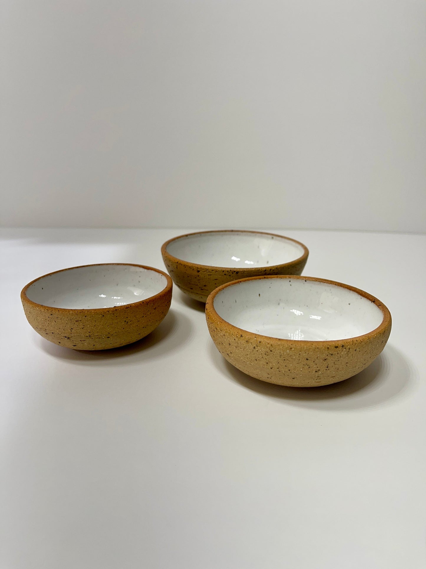 White Speckled Olive Bowl Set / Handmade Ceramics by Sue / Buy Online NZ