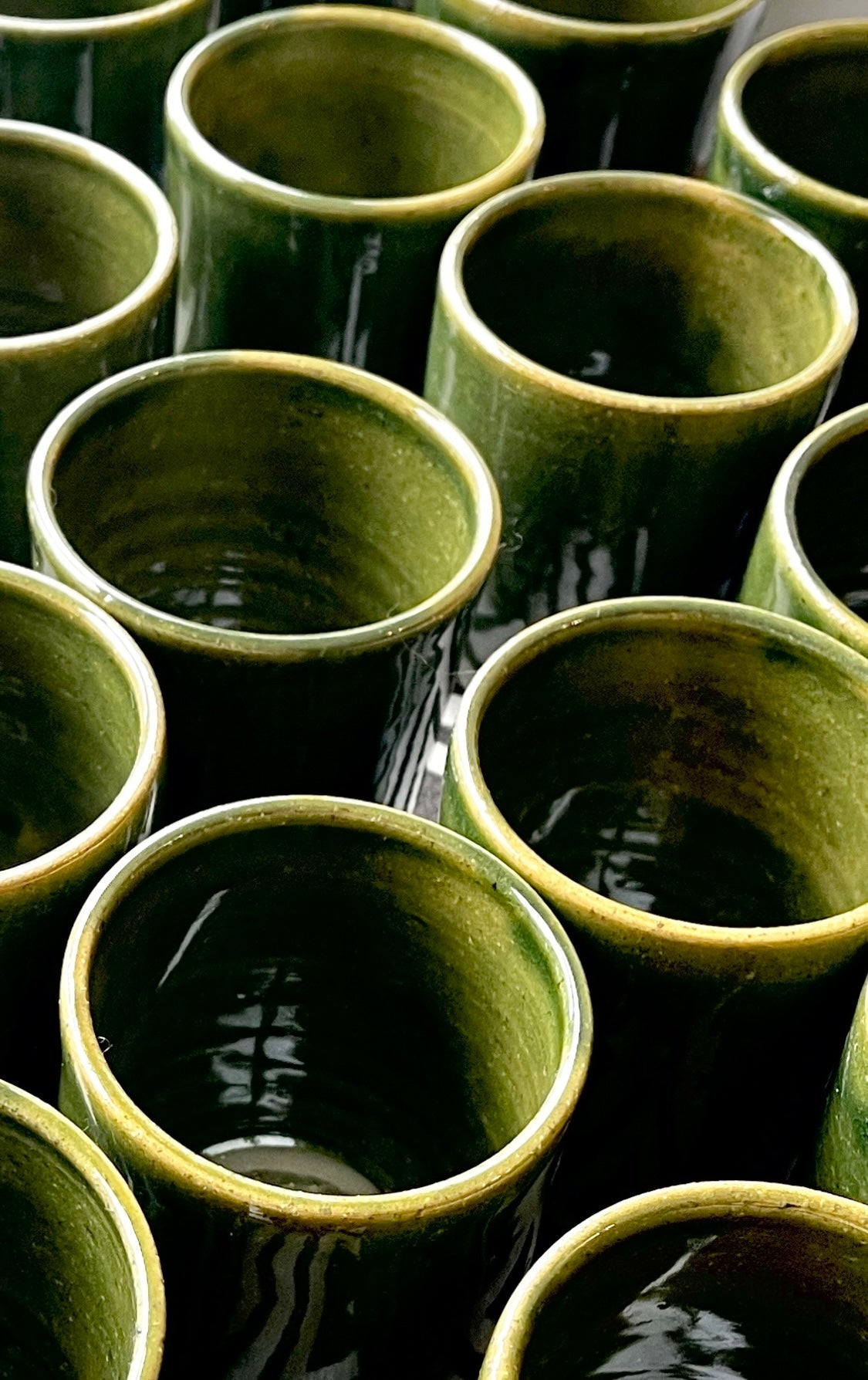 Green Speckled Tumbler / Handmade Ceramics by Sue / Buy Online NZ Shipping