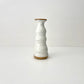 White Curved Speckled Bud Vase