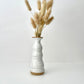 White Curved Speckled Bud Vase