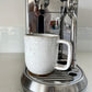 White Speckled Mug Square Handle