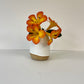 White Bud Vase on Speckled Clay with Raw base